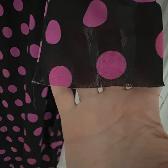 AFRM Long Sleeve Pink Polka Dot Dress - Picture 5 of 5